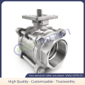 Three-piece platform threaded ball valve