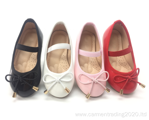 New Korean Girls' Single Shoes Bow Black