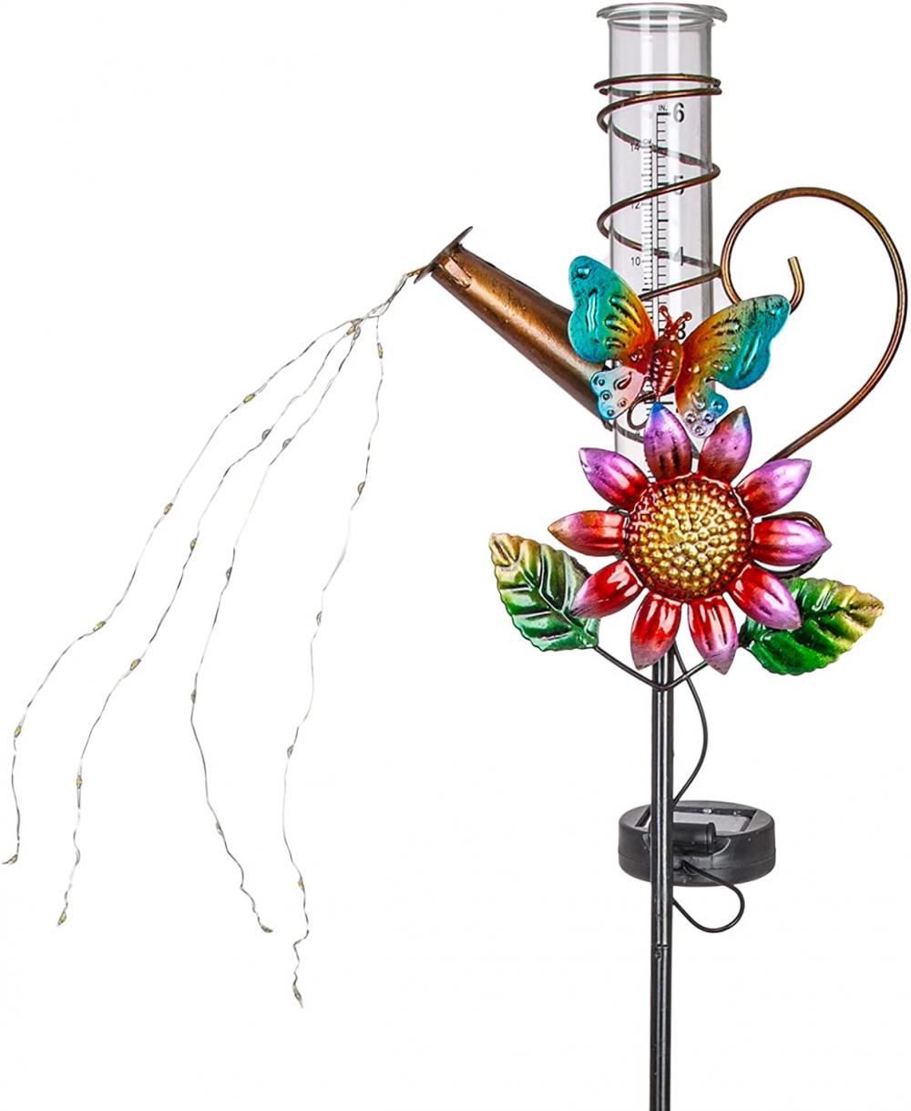 Solar Butterfly Rain Gauges with Glass Tube