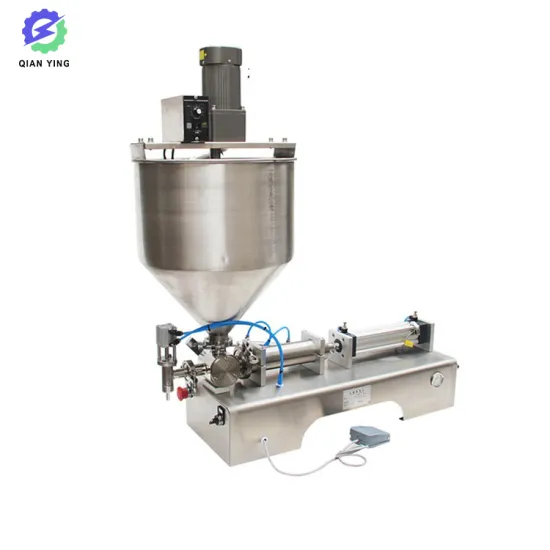 Semi-Automatic Jam Sauce Cream Paste Food Rotor Pump Heating Filling Machine with Mixer