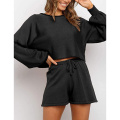 Women's Pullover Sweater Crop Top Shorts