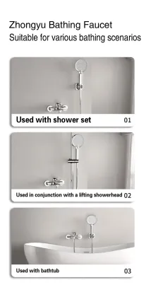 Hot and cold water faucet double shower faucet
