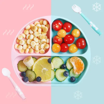 100% Edible Silicone Baby Plate Baby Bowl