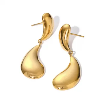 Waterproof Stainless Steel Earring Heart Two Tone Gold PVD Plated Geometric Colorful Stone Stud Earring For Women