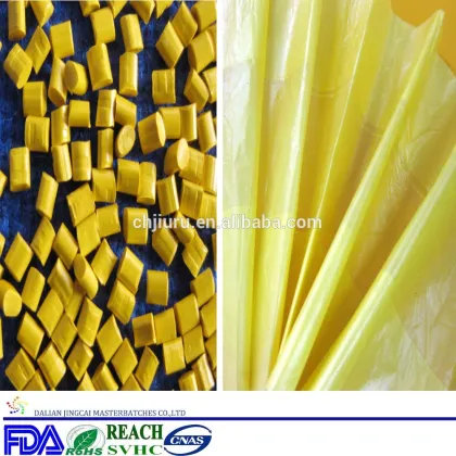 Plastic bottles raw materials food grade yellow pet masterbatch