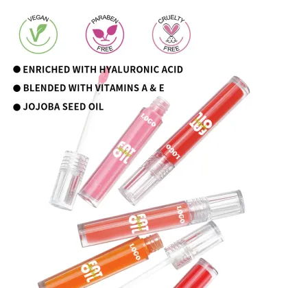 OCHAIN Waterproof Custom Logo Vegan Lip Gloss & Glow Oil