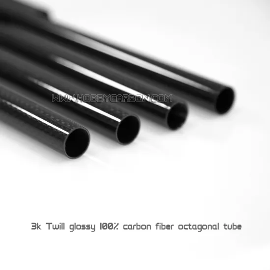 3K Twill/Plain glossy carbon fiber tubes