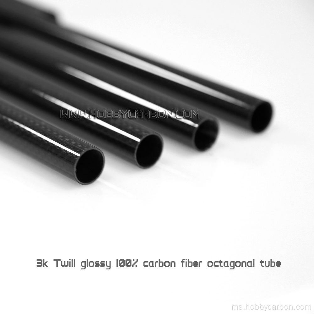 Gloss 6*8*1000mm Carbon Fiber Round Tiub untuk Kapal Terbang