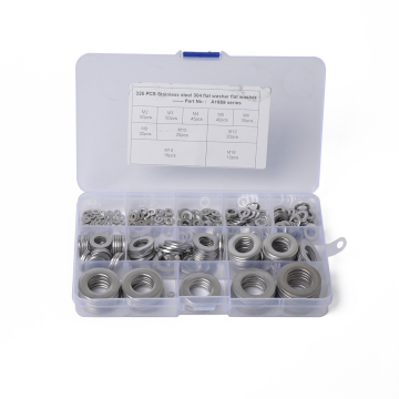 BAJUTU 325PCS Stainless Steel Metal Gasket Flat Washer Set Hardware Accessories For Screws And Bolts