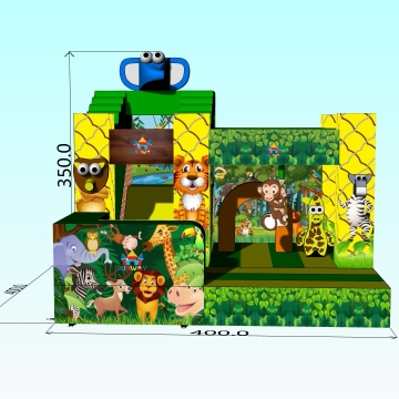 Mini Animal Inflatable Bounce House with Slide for Kids Outdoor Jumping Castle