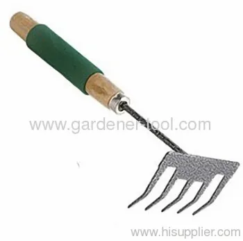 Economical Garden Rake With Wood Handle And Eva Soft Sleeve. 