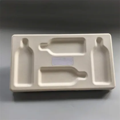 Dry press bagasse molded packaging wine bottle box