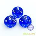 Bescon Polyhedral 10 Sides Dice with Number 1-10, Blue Transparent 10 Sided Dice, 10 Sides Cube 1-10