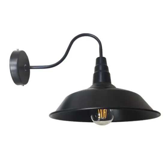 Vintage Black Motion Sensor E26/E27 Gooseneck LED Wall Lamp