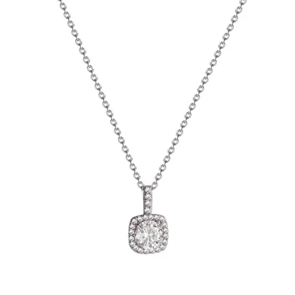 Lan Guang Exquisite Micro Inlaid Silver Clavicle Chain Necklace