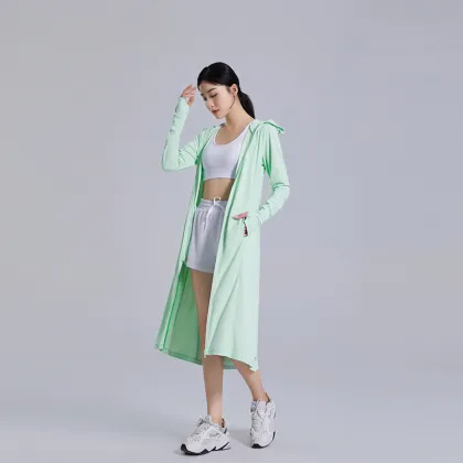 Women's Ice Silk Sunscreen Coat and Breathable Hat - Custom Sportswear