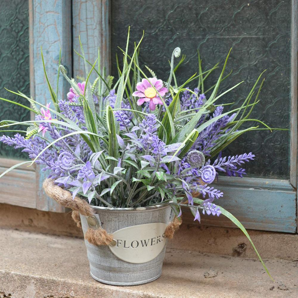 Plantas artificiais Flores de lavanda falsas