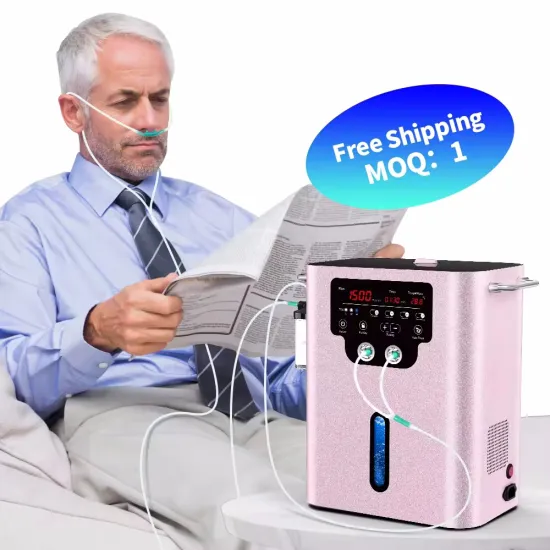 Moneng Factory Wholesale: Japanese PEM Electrolyzer 1500ml Oxyhydrogen Inhaler and H2 Inhalation Therapy Machine