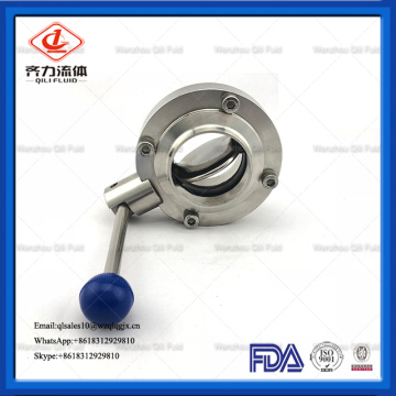 Sanitary Stainless Steel Manual Welded Butterfly Valve