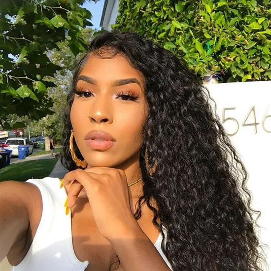 Wholesale 13X6 Transparent Lace Frontal Wig Unprocessed 100% Virgin Brazilian Human Hair Water Wave Lace Front Wigs