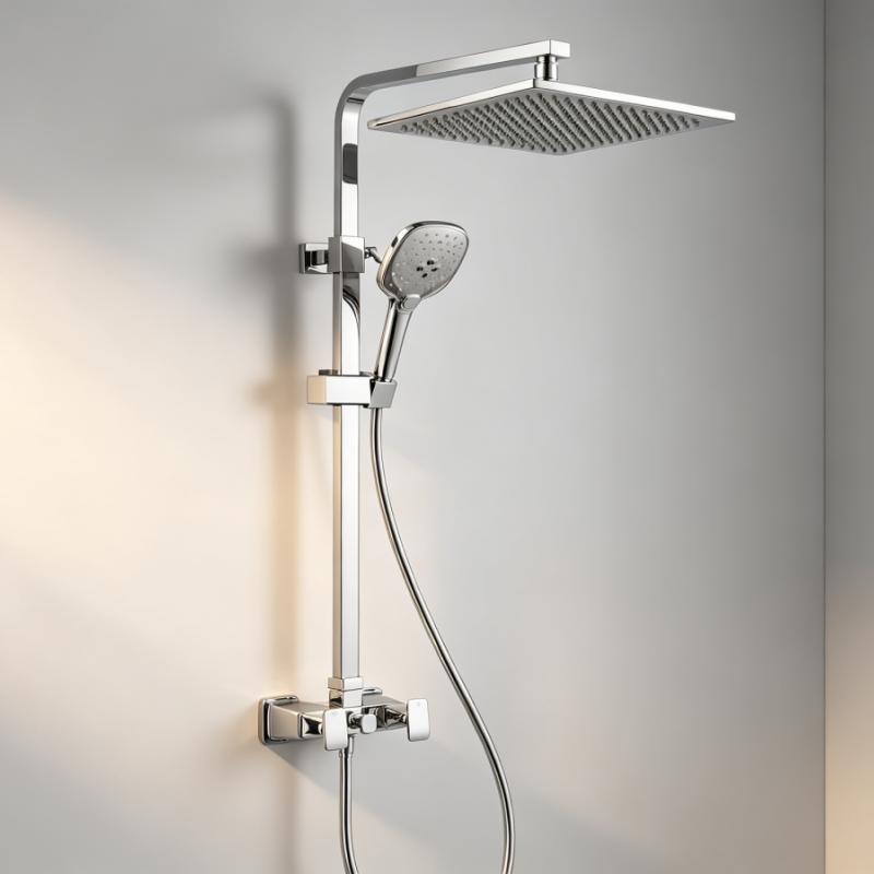 exposed brass shower system