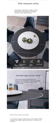 Round Marble Simple Dining Table Set