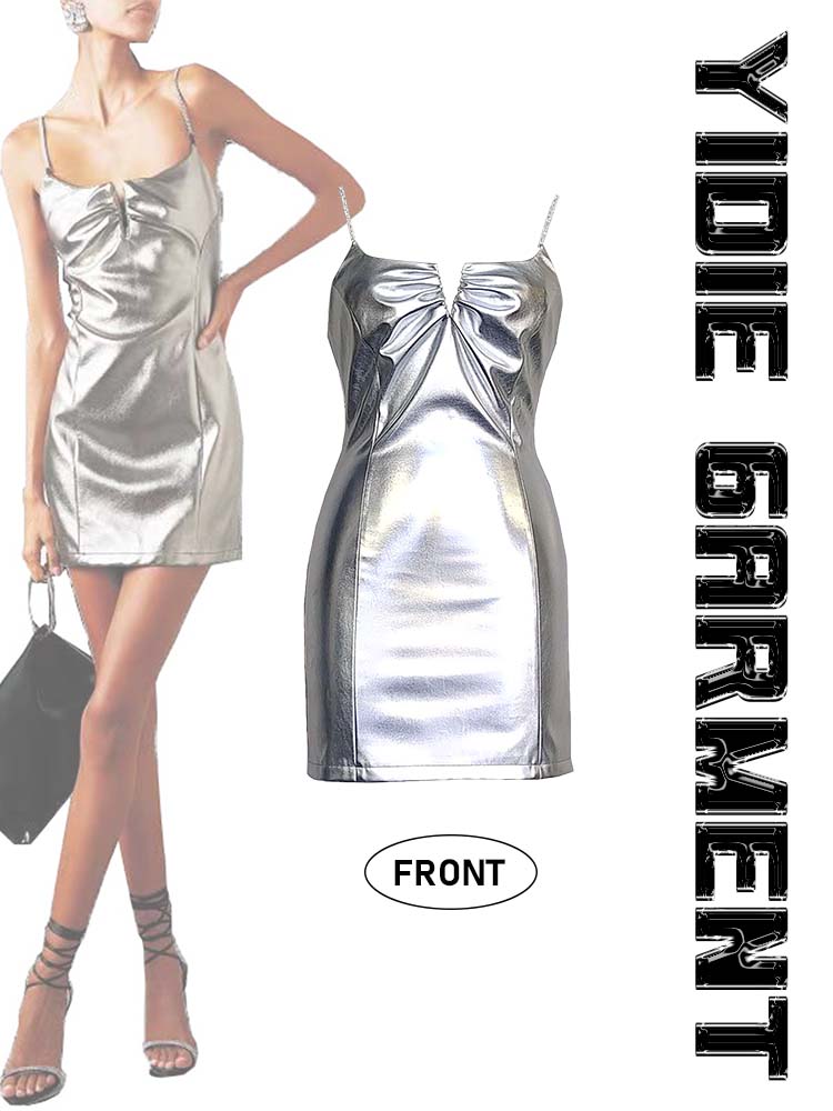 Faux Leather Tube Dress For Banquet