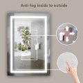 Specchio illuminato a LED Dimmable Anti-Fog Anti-Fog a parete