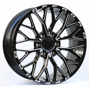 Acabado en negro brillante + ruedas con borde fresado