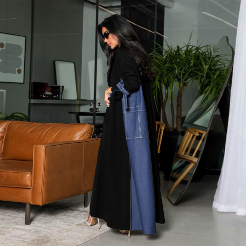 پنل جین مشکی اوپن Abaya