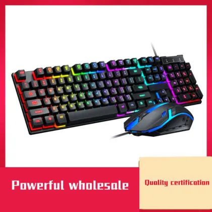HP KM100 Wired Keyboard and Mouse Set - LED Waterproof Combo for Laptop and Desktop