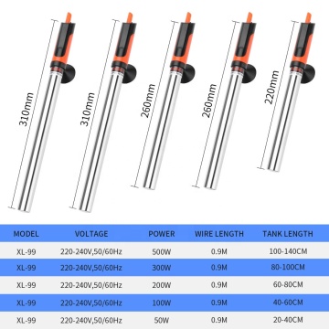 Calentadores de acero inoxidable Xilong Aquarium - 50W a 500W