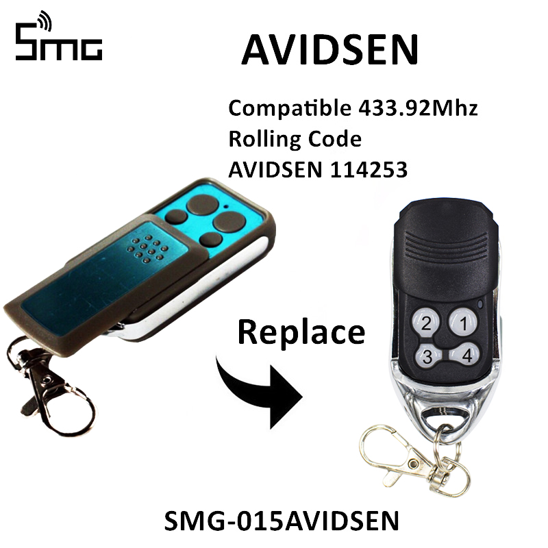 AVIDSEN 114253 664700 Gate Remote Garage Door Openers For AVIDSEN Remote Control Rolling Code Replacement 433.92MHz 2pcs