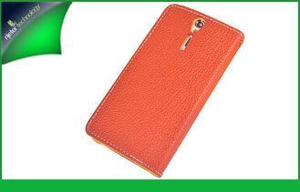 Super Slim Orange Sony Leather Cases For Xperia S Lichee Wi