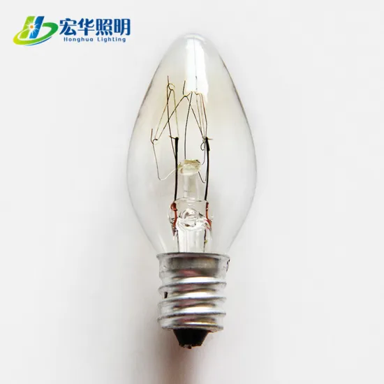 Clear Colorful Decoration C7 E12 Incandescent Filament Candle Bulb 10W