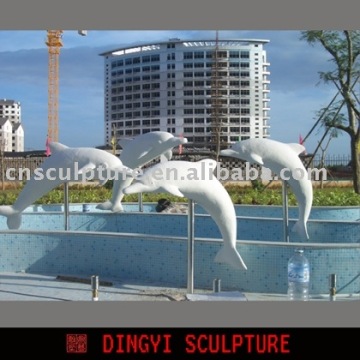 dolphin sculpture, dolphin statue, landscaping sculpture
