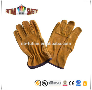 FTSAFETY yellow cow split leather JAPAN TYPE safety working glove
