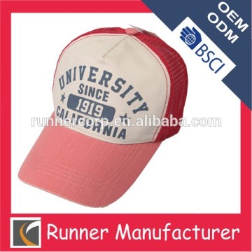 cheap printing baseball caps with emboridery logo on mesh back