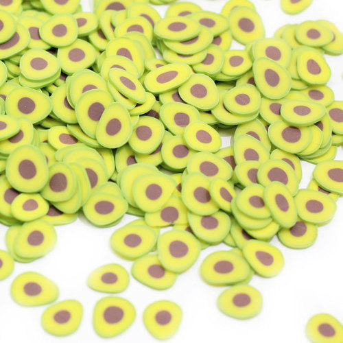 Hot koop Groene Avocado Vormige Polymeer Klei Mini Slice Handgemaakte Ambachtelijke Werk Decor Slime Nagel Arts Ornamenten Charms