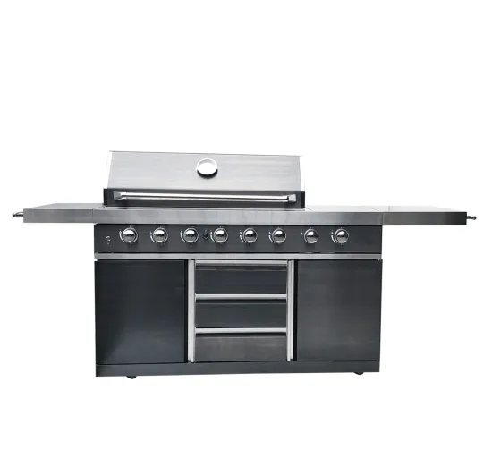 8 Burner Black Color Barbecue Grill