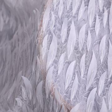 3D Embroidery Fabric On  Pleated Chiffion Base