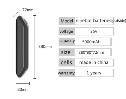 Internal Replacement Battery for Xiaomi Ninebot 36V 5200mAh Battery Pack for ES1, ES2, ES3, ES4, E22, E25 Scooters