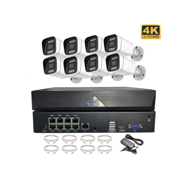 Sistema di videosorveglianza di sicurezza 8CH 4K 8MP H.265 Kit POE NVR con macchine fotografiche esterne a proiettile