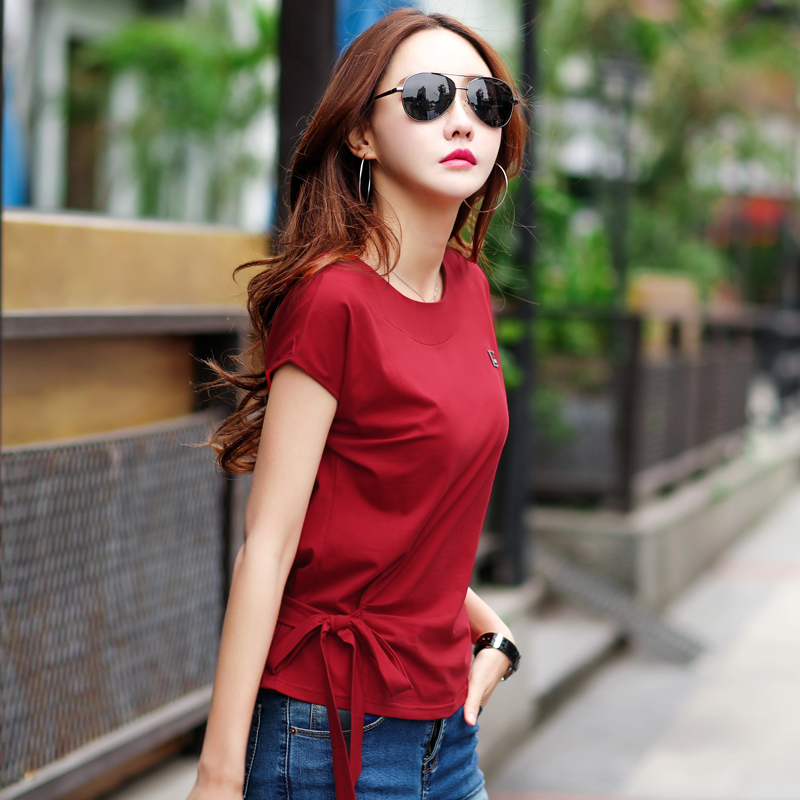 The new female han edition dress T-shirt short-sleeved summer careful machine coat loose joker bats render small unlined upper g