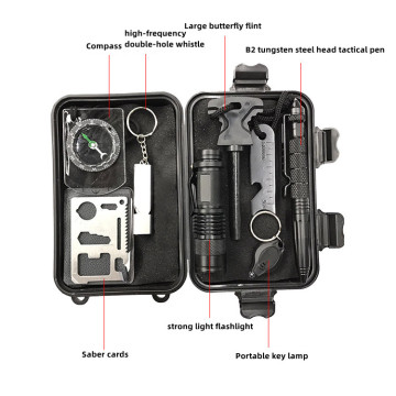 Travel 10 in 1 Camping accessories Multifunctional Emergency Survival Kit Outdoor Survival Gear Kit Set