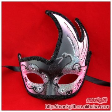 Mardigras Party mask baby pink with black mask manufacturer