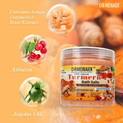Wholesale Organic Turmeric Foaming Bath Salt Exfoliator for Skincare