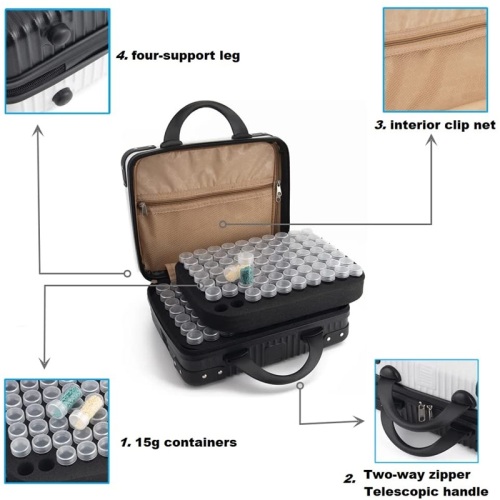 Black and White Diamond Painting Set Storage Bag