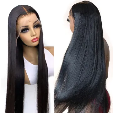 Swiss Lace Frontal Straight Wig Vendor Natural Color Raw Unprocessed Brazilian 100% Cuticle Aligned Human Hair Lace front Wig