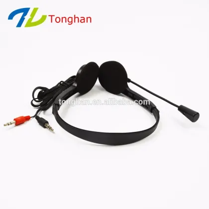 Cheapest Black computer headphones with mic from China headphones manufacturer